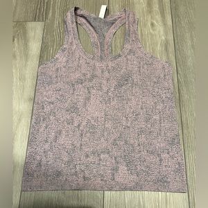 Athleta Seamless Sports Length Racerback Tank - Pink/Grey - XSmall